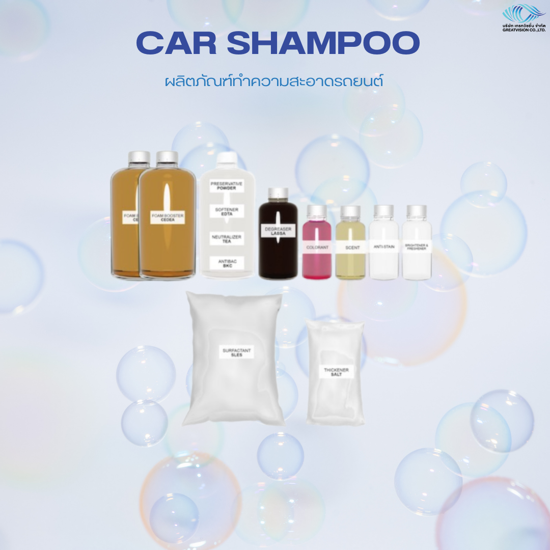 Car Shampoo
ผลิตภัณฑ์ทำความสะอาดรถยนต์